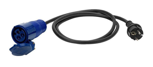 <b>Ladekabel adapter - Schuko til blå CEE 16A</b> - Elbilgrossisten